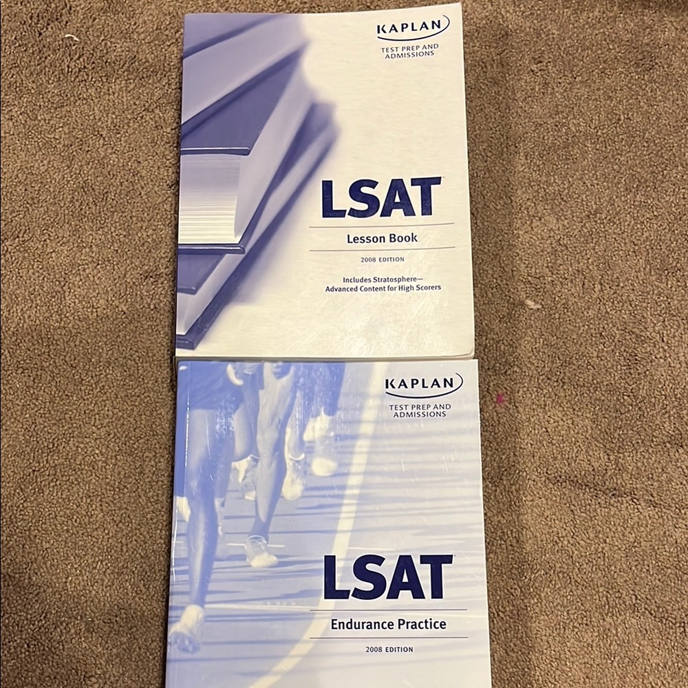 Kaplan LSAT Lesson and Endurance Practice Books - Blue and White